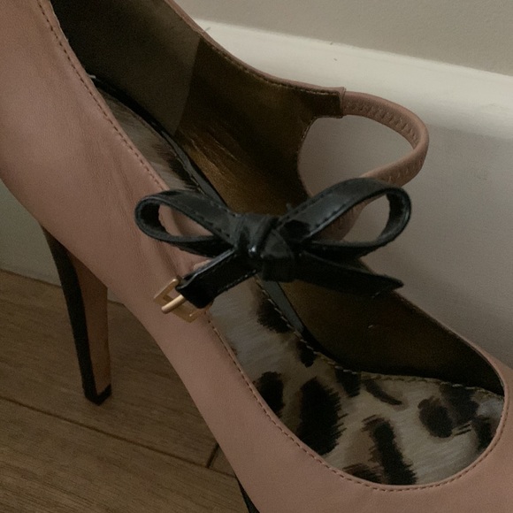 New SAM EDELMAN Jewel Bow Peep Toe Heel Nude - Picture 6 of 8